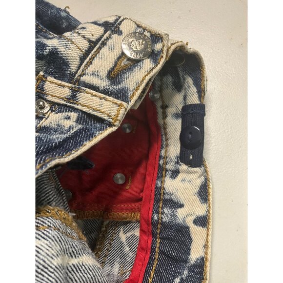 Smith & Graham Hustle Today Distressed Acid Wash Denim Cargo Jeans‎ Size 7 - Picture 3 of 9